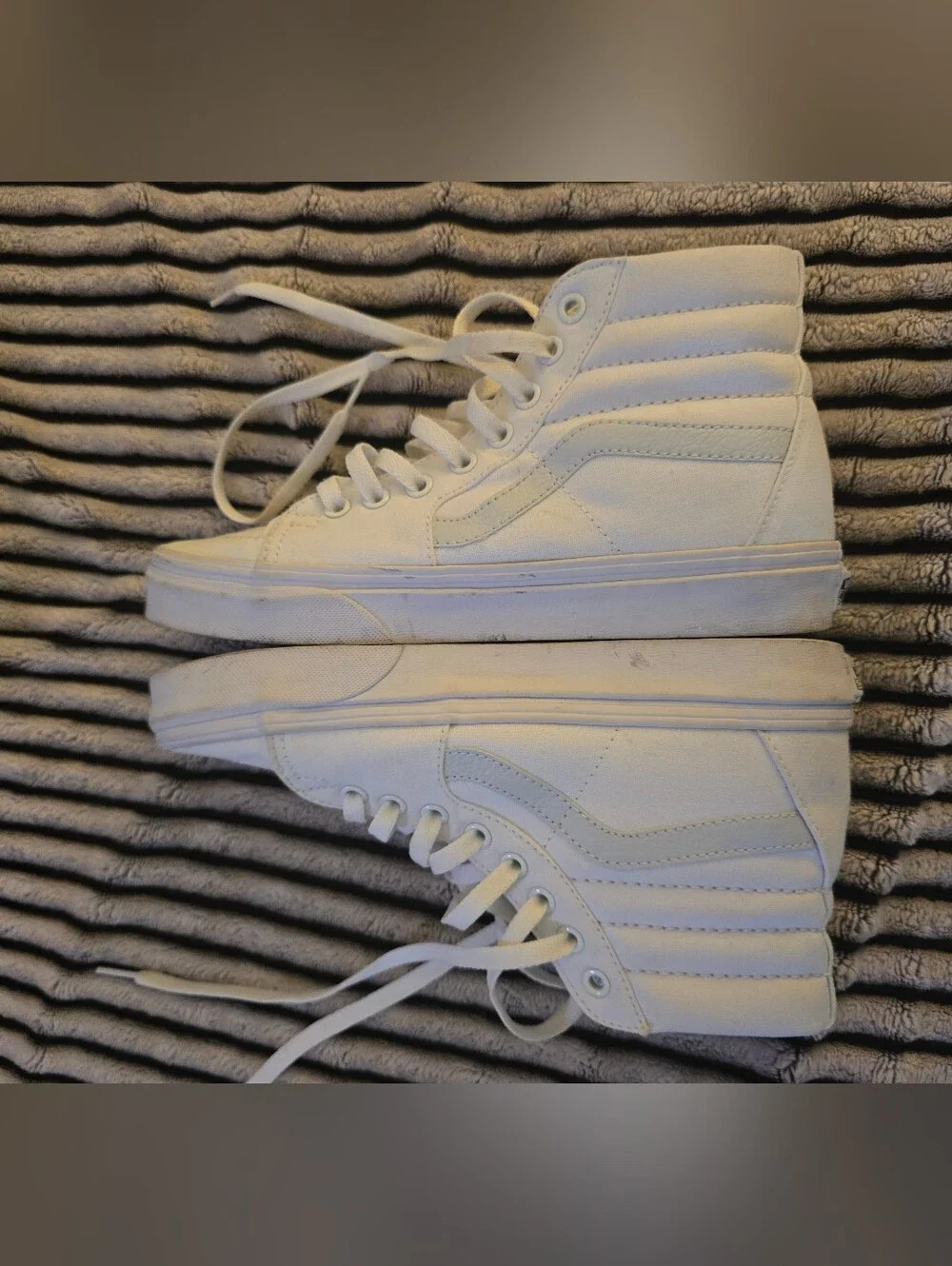 Vans Sk8-Hi White High-Top Sneakers With Light Blue Detail